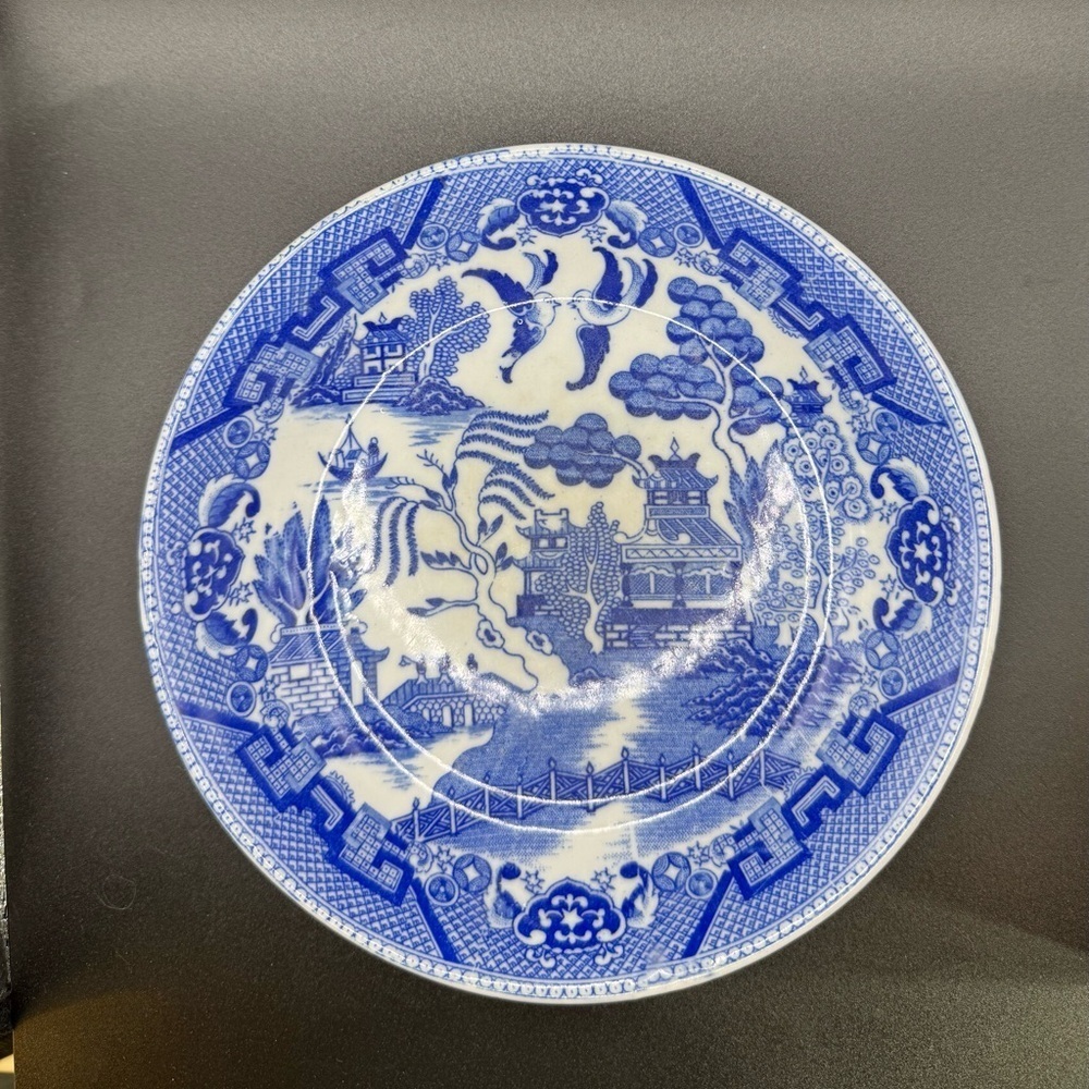 VTG Made in Japan Blue Willow 7.5” Stamped Bowl